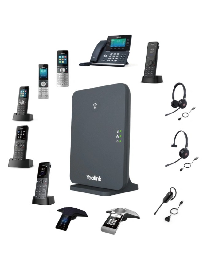 Yealink W70B - Base DECT IP monocell jusqu'à 10 DECT