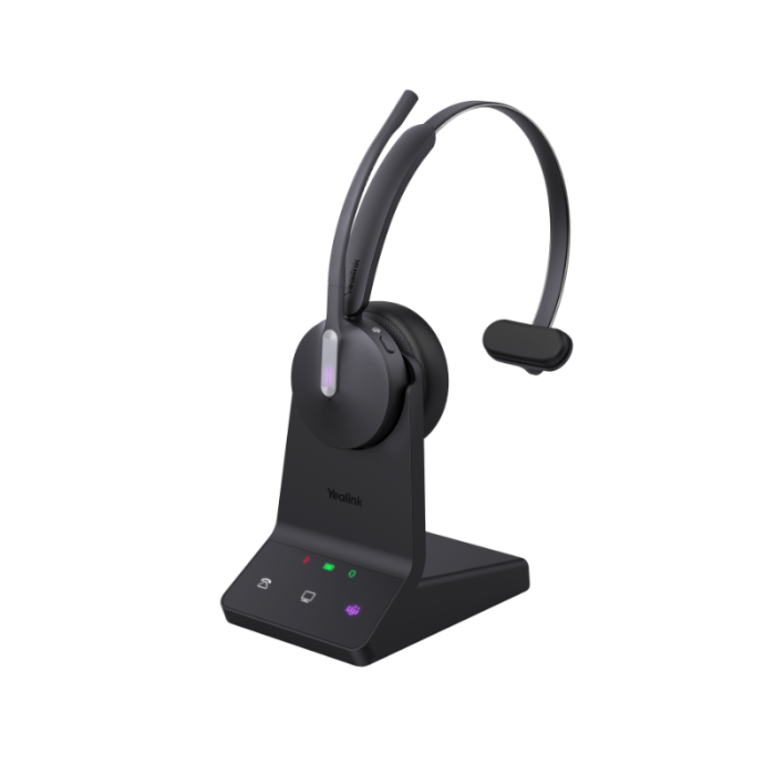Yealink - Casque DECT monaural WH64 UC& Teams avec base