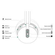 Yealink - Casque DECT monaural WH64 UC& Teams avec base
