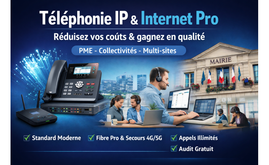 Téléphonie IP & Internet Pro : comment réduire vos coûts et gagner en qualité (PME & collectivités)
